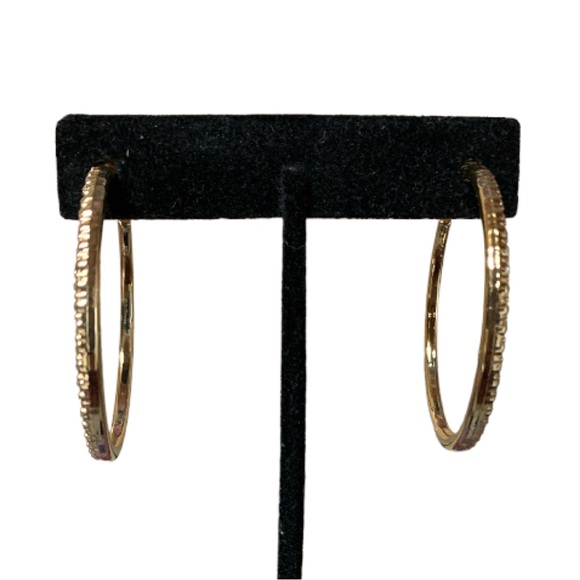 Nine West Womens Gold Tone Beyonce Style Round Hoop Earrings Christmas Gift Girl - Picture 4 of 7